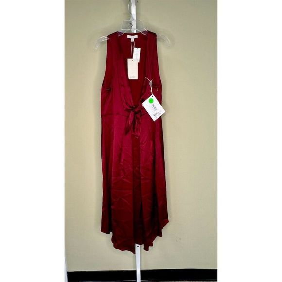 Joie NWT Kataniya V-Neck Cocktail Dress in Garnet Size 8 - Picture 3 of 12